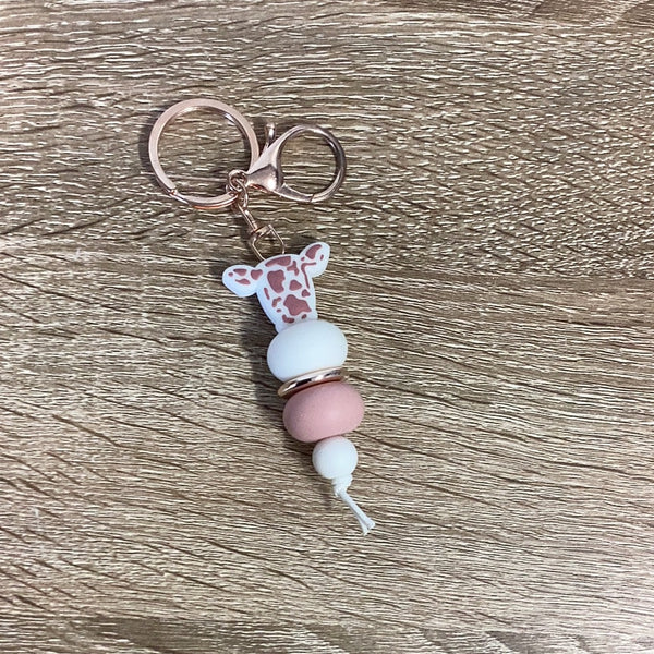 Keyring - Dusty Pink Cow