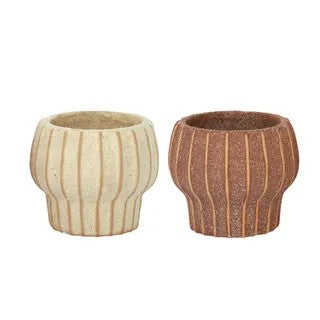 Pintuck Natural Ceramic Pot