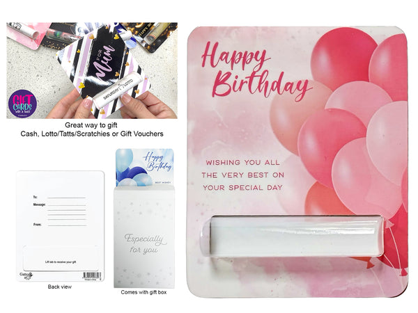 Gift Card With A Twist - Birthday Pink