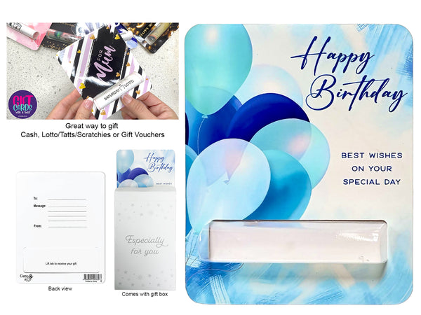 Gift Card With A Twist - Birthday Blue