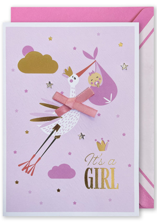 Embellished Card - It's a Girl