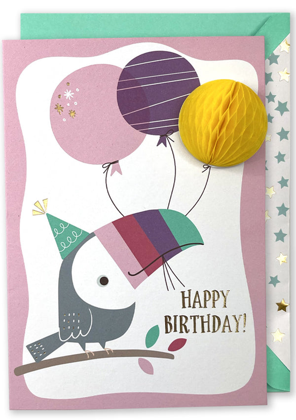 Embellished Card - Happy Birthday - Toucan