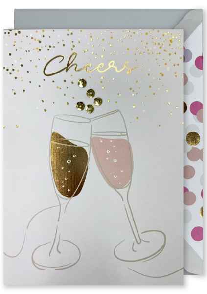 Embellished Card - 'Cheers'