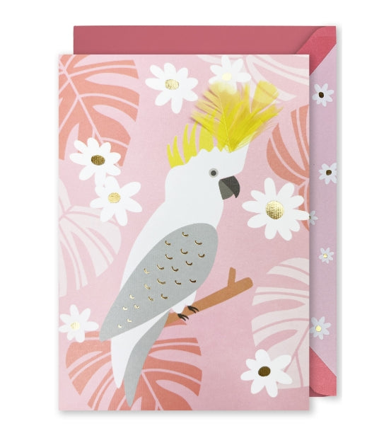Embellished Card: Blank Card – Cockatoo