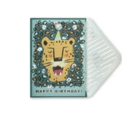 Embellished Vertical Card Cheetah Birthday