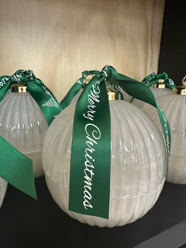 Christmas Candle- White Bauble