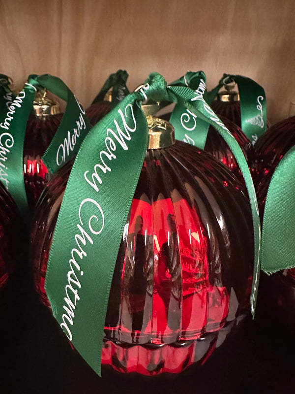 Christmas Candle- Red Bauble