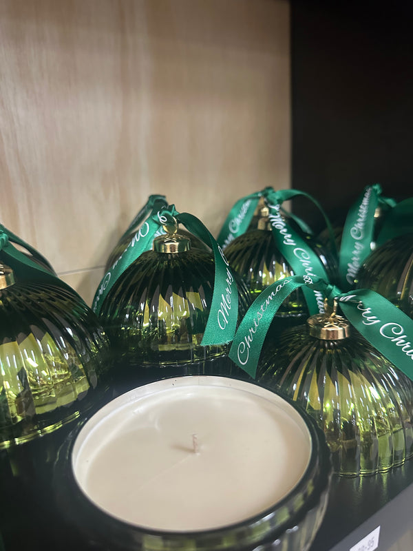 Christmas Candle- Green Bauble