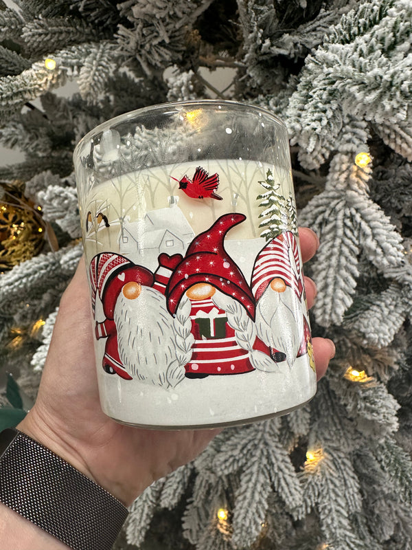 Christmas Candle- Gnomes in Snow 300g