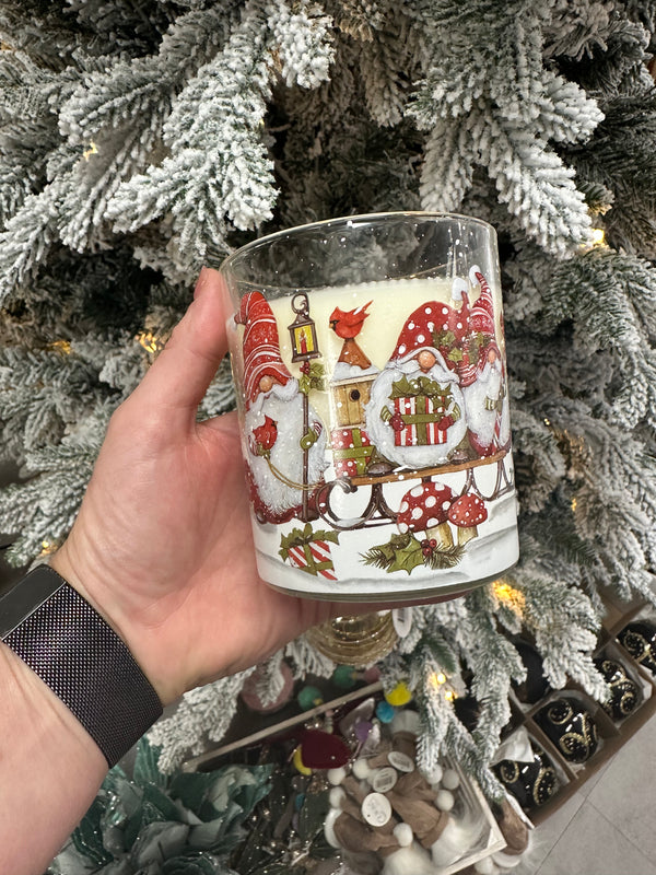 Christmas Candle- Gnomes on Sleigh 300g