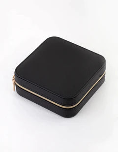 Black Square Mini Jewellery Box with Mirror