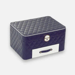 Navy Quilted Jewellery Box