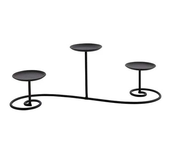 Koh Living - 3 Candle Long Iron Stand