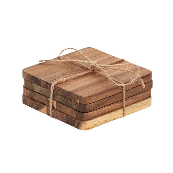 Axel Acacia Wood Square Coasters (Set4)