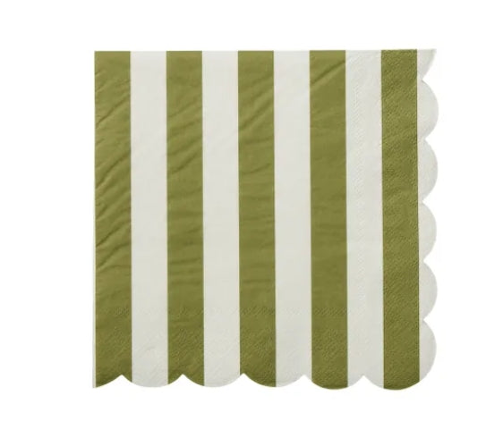 Carnival 3 Ply Napkin 20 Pack - Olive