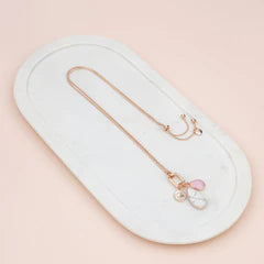 Rose Gold Pink & Howlite Charm Necklace**