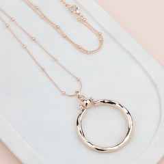 Rose Gold Ring with Ball Necklace**