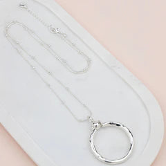 Silver Ring with Ball Necklace**