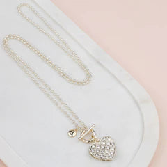 Gold Bling Heart Necklace**