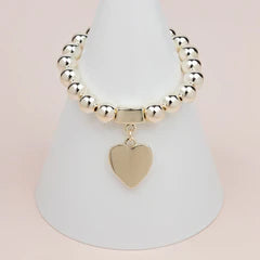 Gold Solid Heart Bracelet**