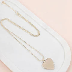 Gold Solid Heart Necklace**