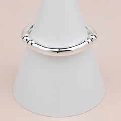 Silver Stretch Bangle with Balls Beads**