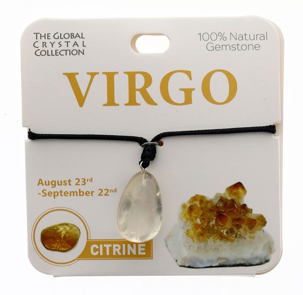 Citrine Natural Gem Necklace - 'Virgo'