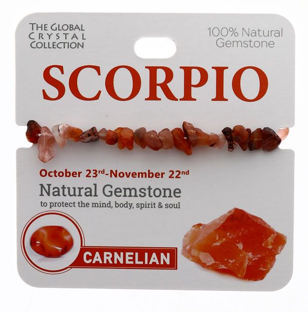 Carnelian Natural Gem Bracelet - 'Scorpio'