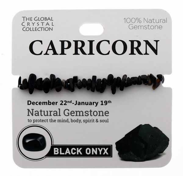 Black Onyx Natural Gem Bracelet - 'Capricorn'