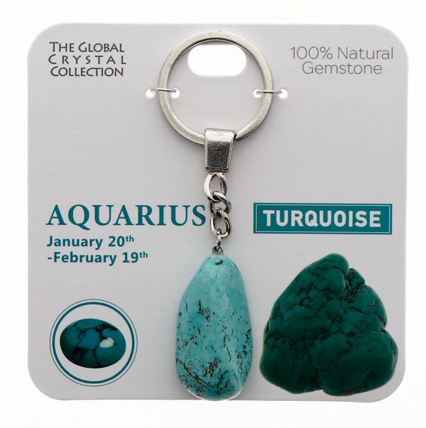 Turquoise Natural Gem Keyring - 'Aquarius'