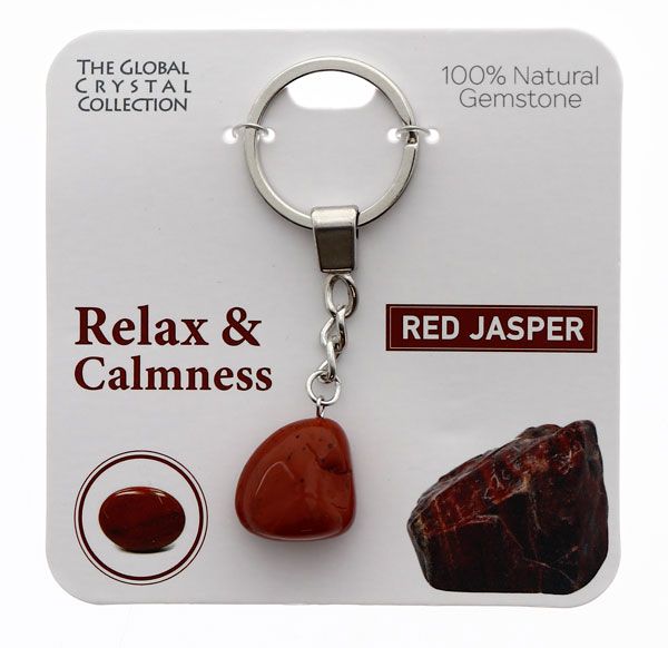 Red Jasper Gem Keyring - 'Relax & Calmness'