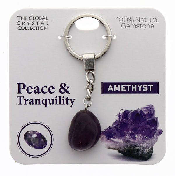 Amethyst Natural Gem Keyring - 'Peace & Tranquility'