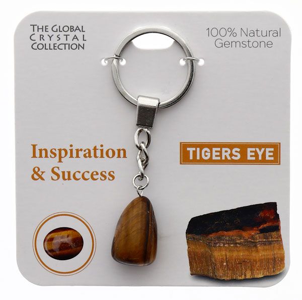 Tigers Eye Natural Gem Keyring - 'Inspiration & Success'