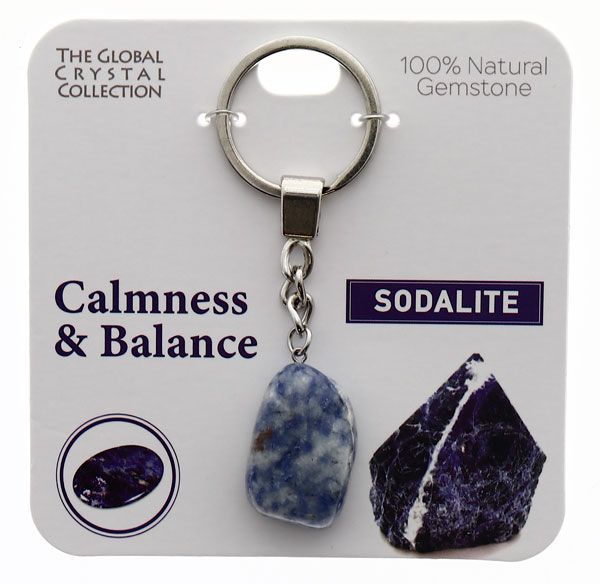 Sodalite Natural Gem Keyring - 'Calmness & Balance'