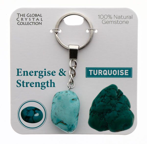 Turquoise Natural Gem Keyring - 'Energise & Strength'