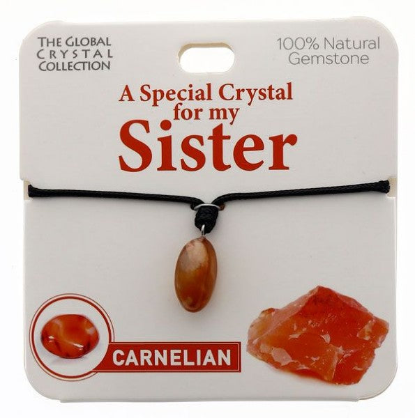 Carnelian Natural Gem Necklace - 'A Special Crystal For My Sister'