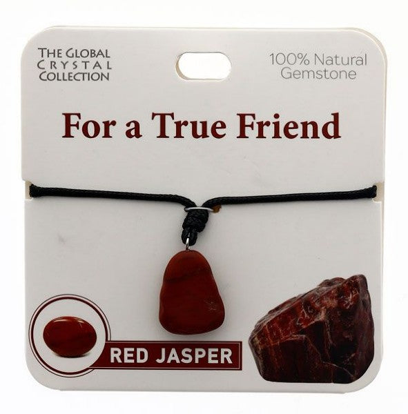 Red Jasper Gem Necklace - 'For a True Friend'