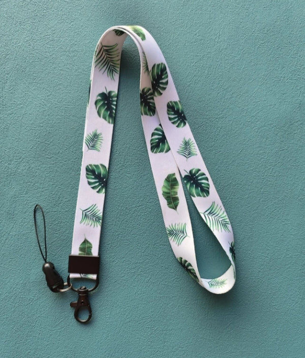 Monstera Leaf Print Lanyard