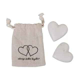 You & Me set of 2 Marble Hearts