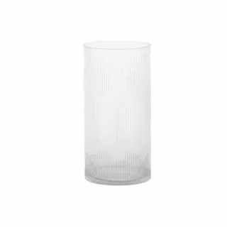 Pipa Ribbed Clear Glass Vase