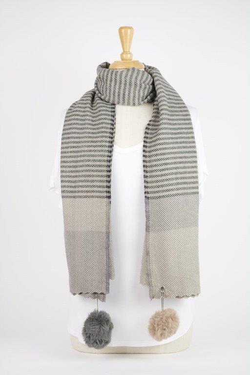 Dark Grey & Light Grey Acrylic Scarf