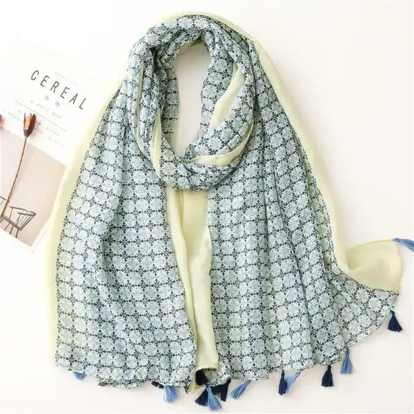 Blue Check Scarf