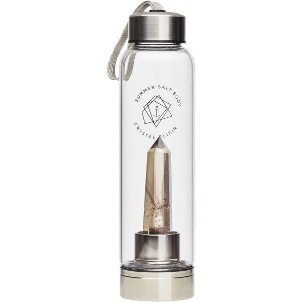 Smoky Quartz Crystal Elixir Glass Water Bottle - 550ml