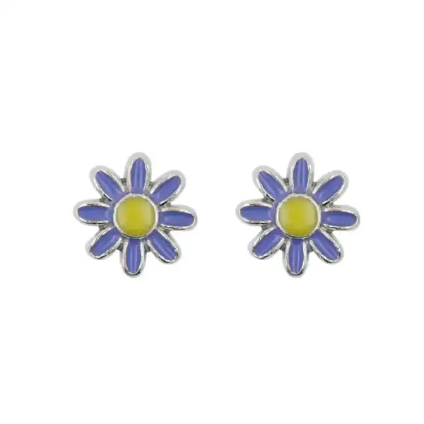 Earring Epoxy Daisy Purple