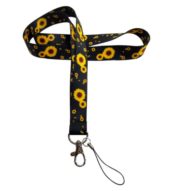 Sunflower Print Lanyard