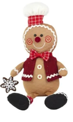 Fabric Sitting Gingerbread with Tart Hat
