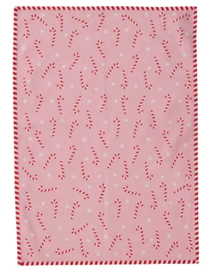 Candy Cane Cotton Tea Towel