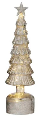 LED Glass Tree w/star (Silver)