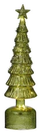LED Glass Tree w/star (Green)