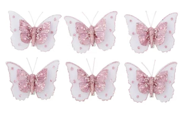 Pink Butterfly Clip